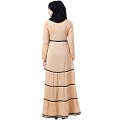 Polka dotted elegant abaya- Beige Polka dotted elegant abaya- Beige